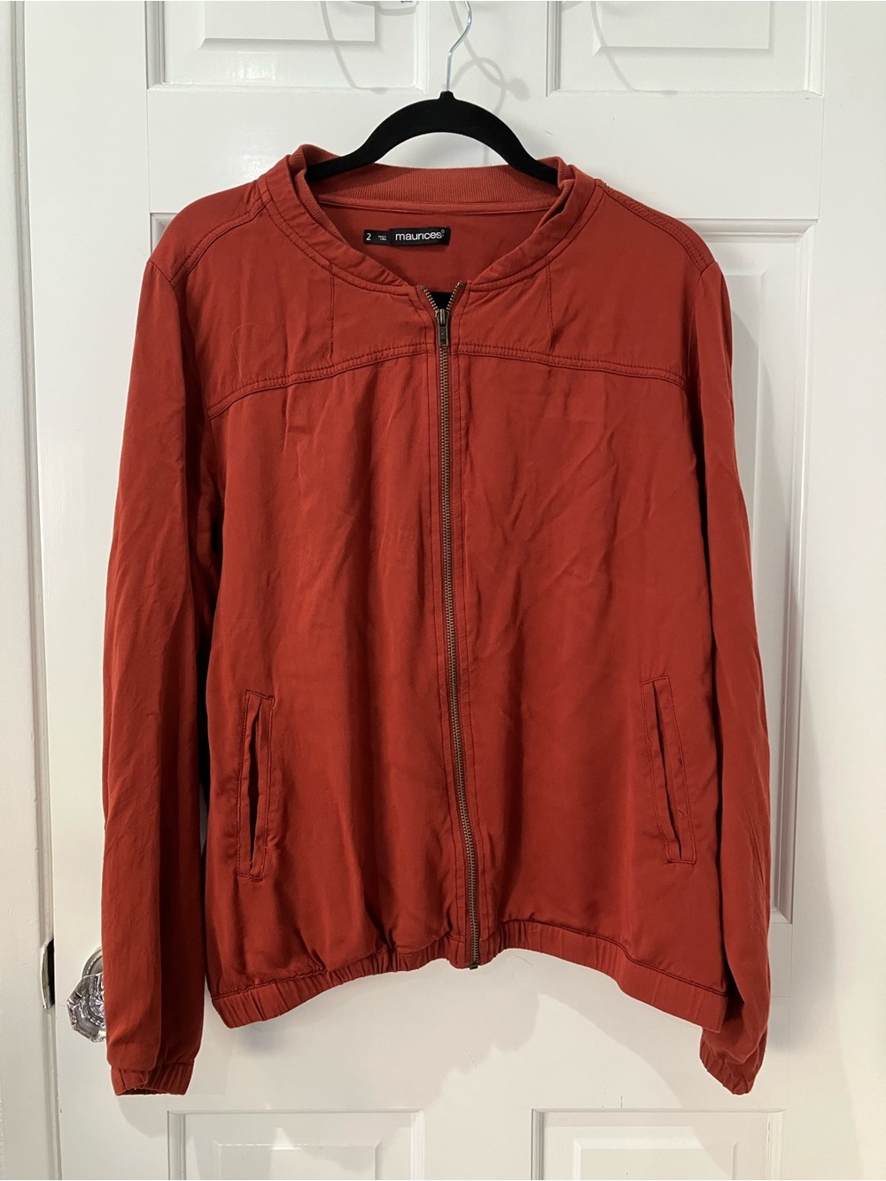 Maurices Rust Orange Lightweight Bomber Jacket